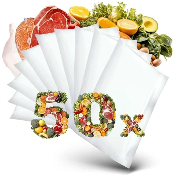 AddLiving 50 Vakuumierbeutel (10x15 cm) | Robuste Sous Vide Beutel für Lebensmittel, hitzebeständig und reißfest, ideal für Vakuumierer – Bild 1