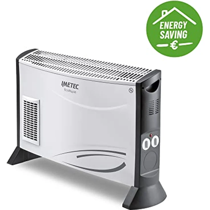 Imetec Eco Rapid, Elektroherd 2000 W, Technologie mit niedrigem Energieverbrauch, 4-Temperatur-Konvektor, Raumthermostat, geräuschlos – Bild 2