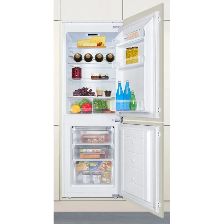 Amica EKGCS 385 911 Einbau-Kühl-Gefrierkombination mit Schlepptür-Technik, 202 l Nutzinhalt, weiß, Inverter Kompressor, LED-Beleuchtung