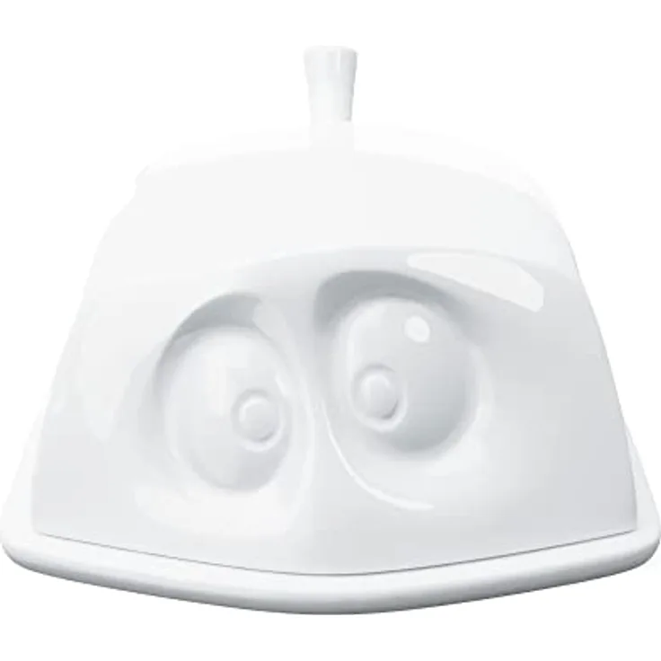 FIFTYEIGHT PRODUCTS / Butterdose „Versteckt“, (Porzellan, L: 15,5 cm B: 13 cm, H: 6,5 cm, Gewicht: 711g, weiß, Made in Germany)