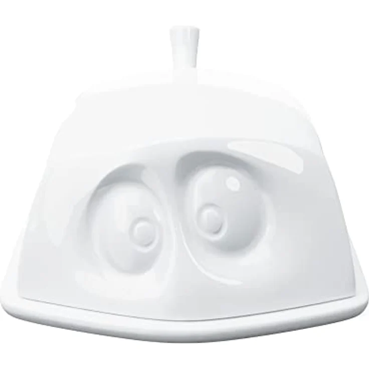 FIFTYEIGHT PRODUCTS / Butterdose „Versteckt“, (Porzellan, L: 15,5 cm B: 13 cm, H: 6,5 cm, Gewicht: 711g, weiß, Made in Germany) – Bild 1