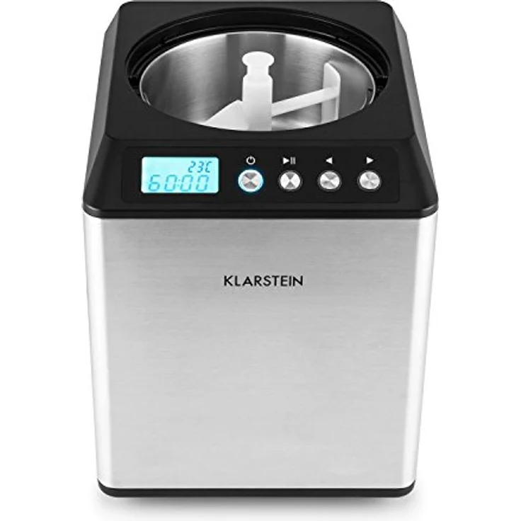 Klarstein Vanilly Sky Family Eismaschine, 250W, Kühlhaltefunktion, 2,5L, Timer, LED-Display, silber – Bild 4