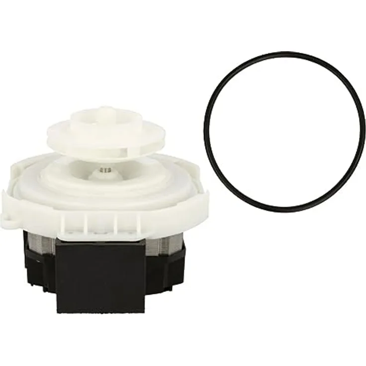 Whirlpool Electrolux C00302488 220/240 V Elektrogerät BLAC9/6 + Dichtung für Spülmaschine, kompatibel mit Whirlpool, Zyklenpumpe 482000022216, Schwarz