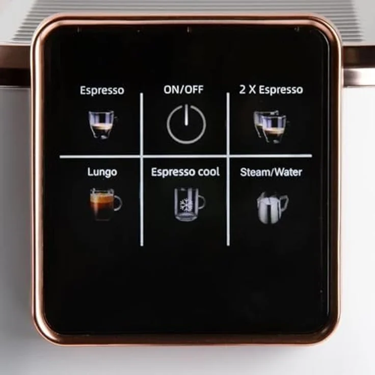 Domo DO746K, Kaffeebereiter mit 20 bar Druck, Thermoblock-Heizsystem und intuitivem Farb-Touchscreen, Weiß/Roségold – Bild 5