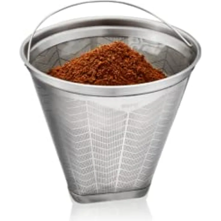 GEFU Kaffeefilter FLAVO Gr. 4, Edelstahl-Dauerfilter mit Zweischicht-Filtersystem, umweltfreundlich & wiederverwendbar, passend für Handfilter & Kaffeemaschine