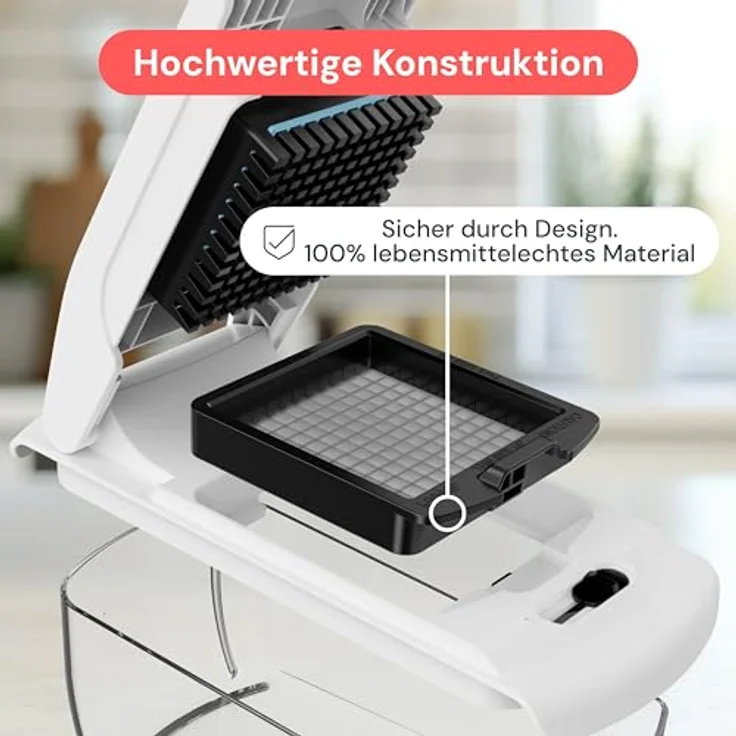 Fullstar Gemüseschneider 8-in-1 PRO, Mandoline & Julienne-Würfelschneider aus rostfreiem Edelstahl, Weiß – Bild 5