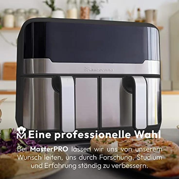 MasterPRO Rocket Duo 900 | Hot Air Fryer Double | Black | 9L Capacity and 2100W Power | LED Touch Screen and Non-Stick Basket | Fryer | 11 Functions in 1 – Bild 5