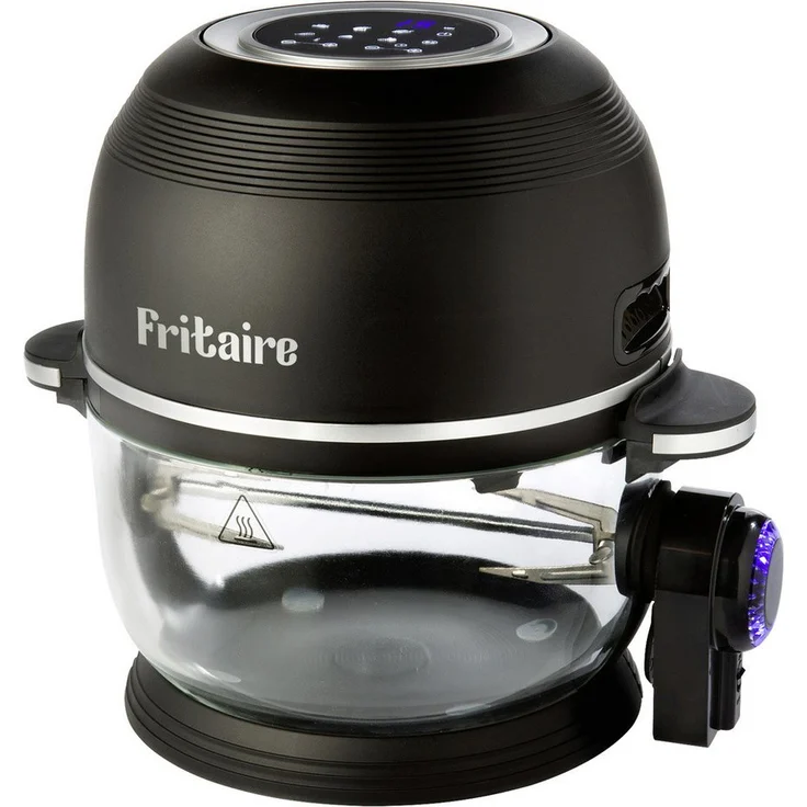 OTTO Fritteuse Fritaire 11533 Heißluft-Fritteuse BPA-frei Schwarz, Selbstreinigende Glasschüssel, Sechs One-Touch-Kochfunktionen, Inkl. Drehspieß