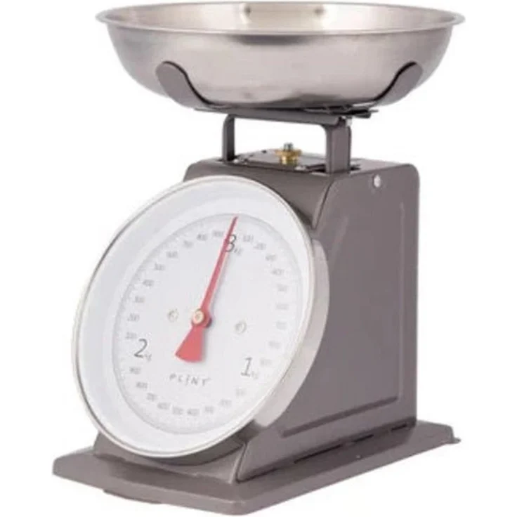 Plint Retro Küchenwaage, analoge Metallwaage mit 5 kg Wiegebereich und Tare-Funktion – Bild 1