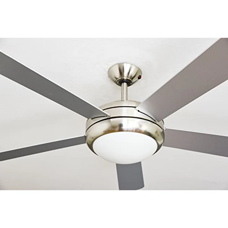 AireRyder Deckenventilator Ursa mit Beleuchtung und Fernbedienung, Gehäuse Satin Nickel, Flügelfarbe Silber-Walnuss, 132 cm – Bild 8
