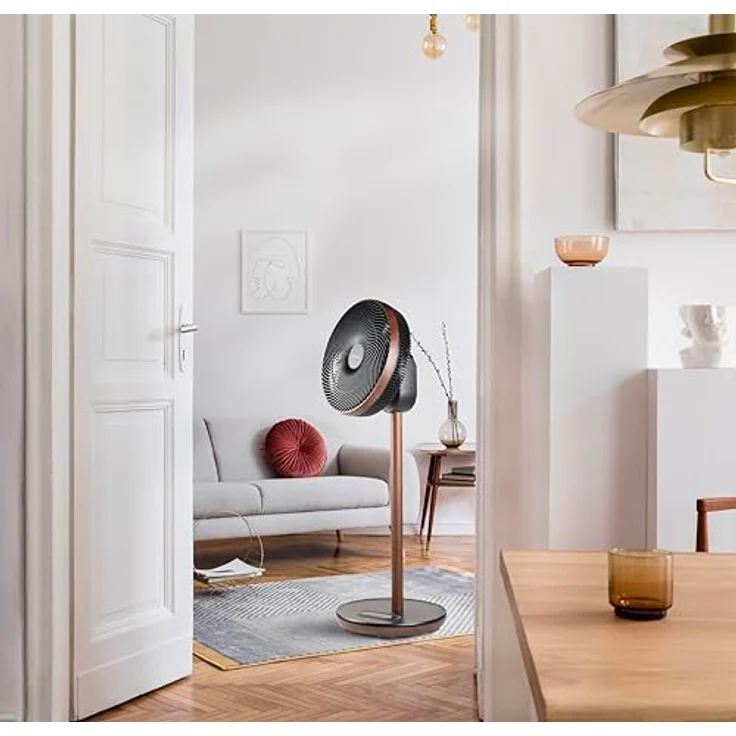 DOMO DO8155 Standventilator, DC ECO Fan mit 3D Oszillation, Fernbedienung, flüsterleise und Baby Modus, Ø 33 cm, Wood Style – Bild 2