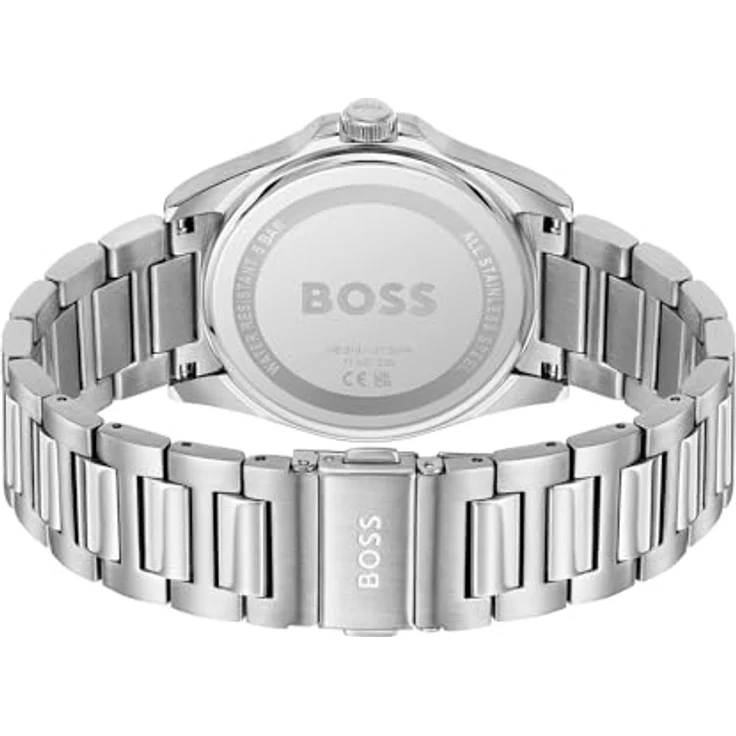 BOSS Quarzuhr STRIKE, Edelstahlarmband, analog, Tag, türkis/silberfarben – Bild 4