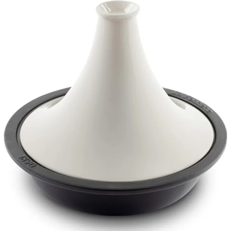 La Fonderie 1890 ASILAH, Tajine aus emailliertem Gusseisen mit 2,5 L Kapazität, beige, für Induktions- und Gasherde – Bild 2