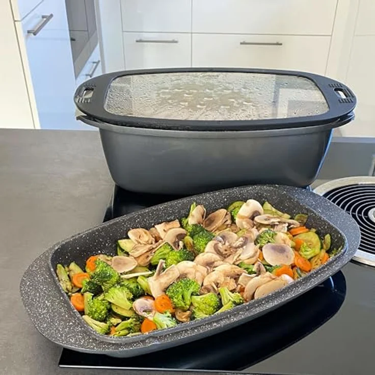 STONELINE Bräter Stoneline, Aluminiumguss (5-tlg), Bräter- & Back-Set, Antihaftbeschichtung, Induktion – Bild 3