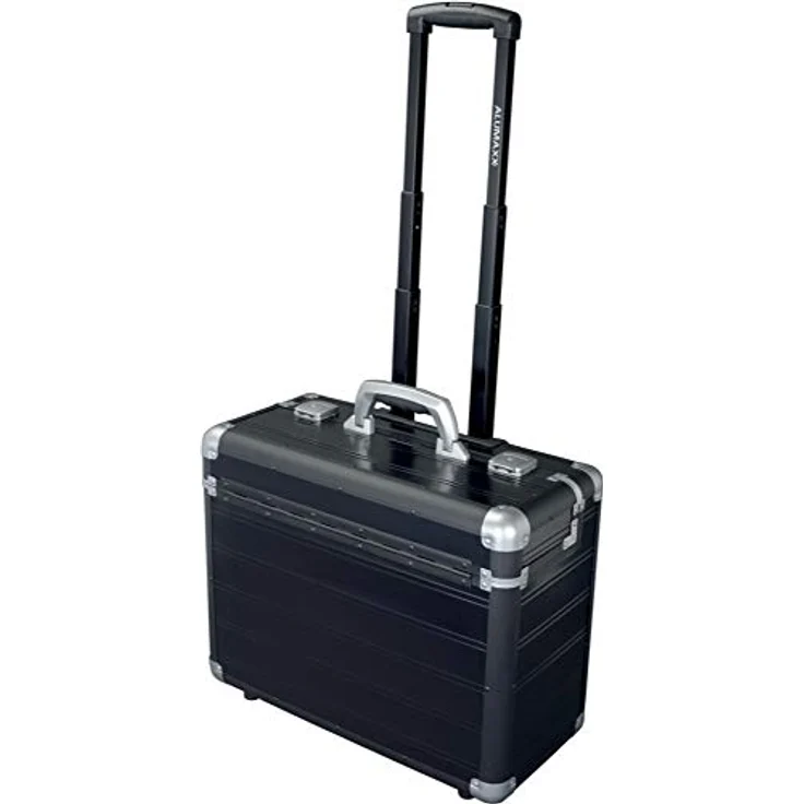 Alumaxx 2-Rollen Pilotentrolley 47 cm, Laptopfach aus 100% Aluminium, schwarz matt – Bild 3