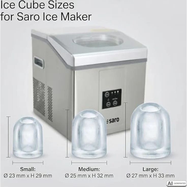 Saro EB 15 Eiswürfelbereiter-15 kg-24 h-230 V-1 Ph-0,16 kW-3 Eiswürfelgrößen wählbar-Luftkühlung – Bild 8