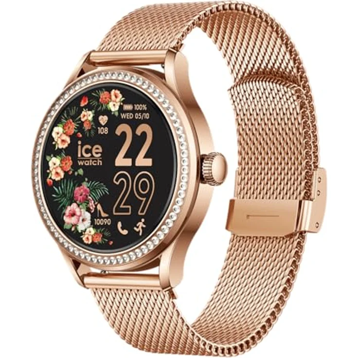 ICE-WATCH Ice smart ST 2.0, Damen Smartwatch in Rose-Gold mit Milanese Edelstahlarmband, 1,2 Zoll AMOLED-Display, Wasserfest IP68, Activity Tracker, kompatibel mit iOS und Android – Bild 2