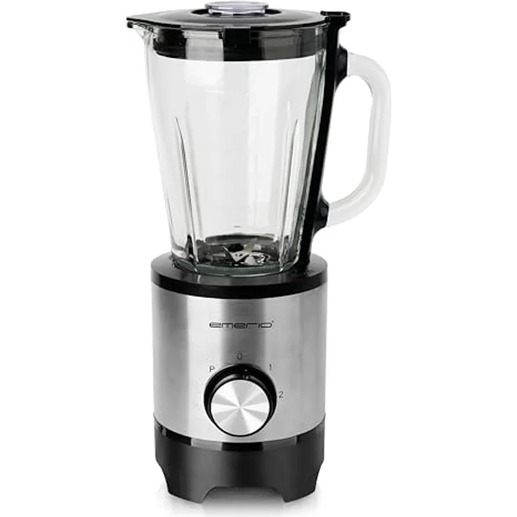 Emerio Standmixer mit 1.5L Glasbehälter | BPA frei | Crush Ice Funktion | 2 Geschwindigkeiten + Pulse Funktion | 4 Messer aus Edelstahl | 2 Sicherheitsschalter in Krug & Deckel | 500W | BL-130988 – Bild 4