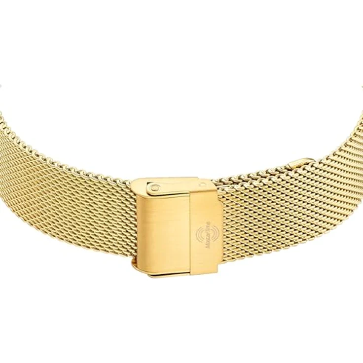 Master Time Funk Quarz Damen Uhr MTLA-10949-12M, Analog-Digital mit goldfarbenem Edelstahl Milanaise Armband, spritzwassergeschützt, präzises Funkuhrwerk – Bild 3