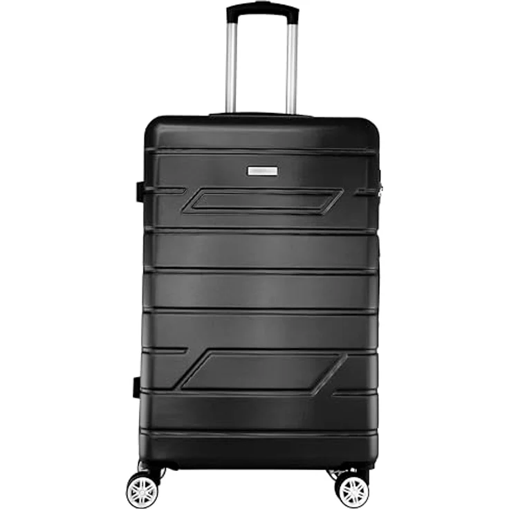 Nowi Bergamo 4 Rollen Trolley 75 cm Schwarz (96 l, XL) - Stylischer und geräumiger Koffer mit Kreuzpackgurt – Bild 4