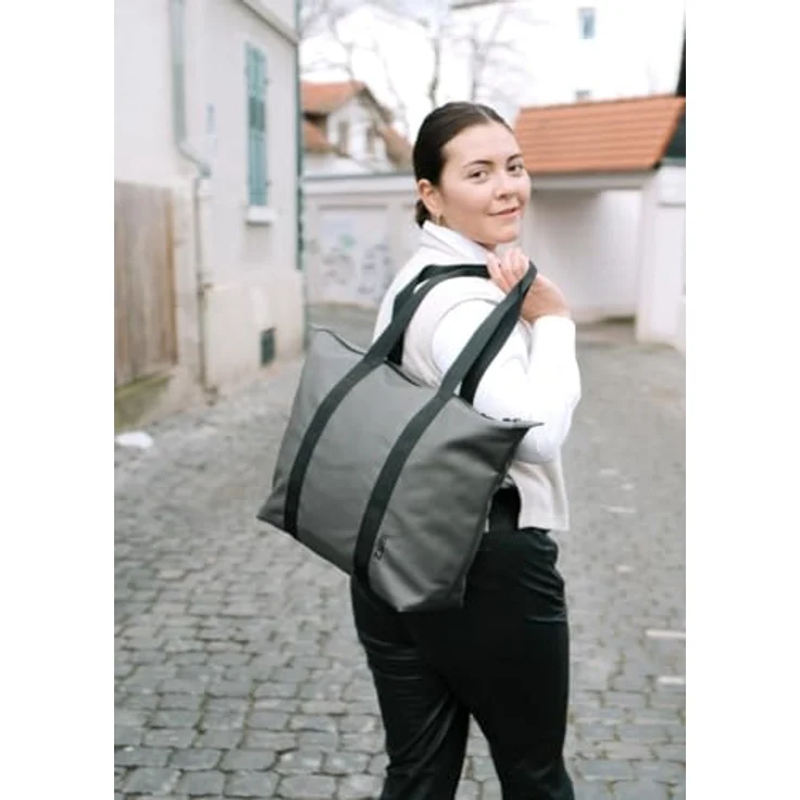 Zwei Cargo Shopper Tasche 51 cm, Einkaufstasche aus 100% Polyurethan in grau – Bild 2