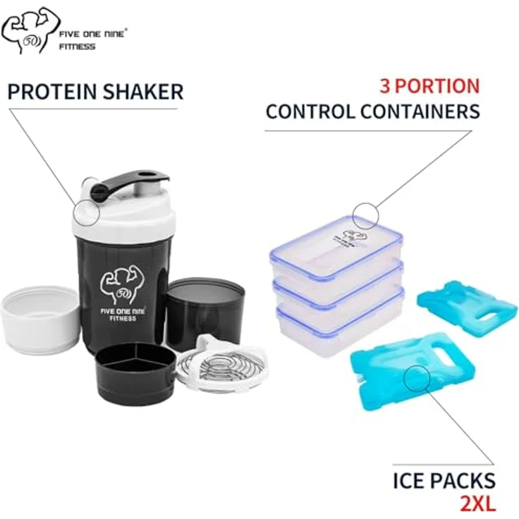 UPGRADED 519 Fitness Meal Prep Rucksack, isoliert, wasserdicht, Kühler, Lunch-Rucksack, Wanderrucksack für Herren und Damen, Picknick-Kühler Rucksack mit 3 Mahlzeit-Behältern und 2 Kühlakkus Large grau – Bild 7
