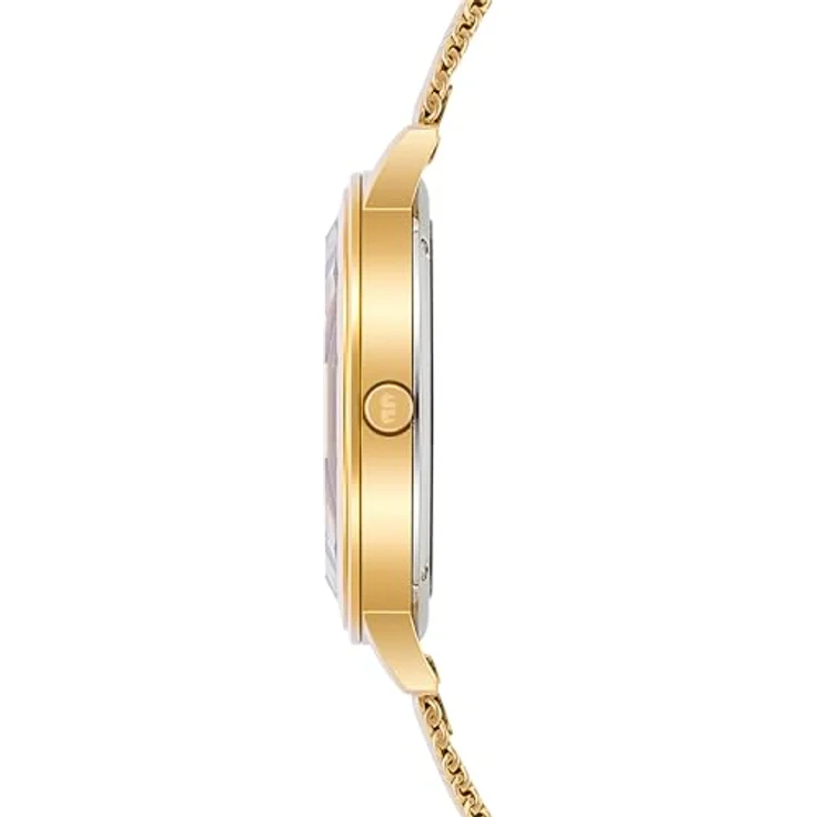 Rhodenwald & Söhne Damen Uhr 10010419, Analog mit Japan Quarzwerk, gelbgold Edelstahlarmband und Kristallverzierung, spritzwassergeschützt – Bild 3