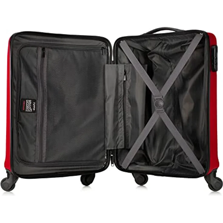 WITTCHEN Handgepäck Trolley Koffer Reisekoffer aus ABS Hartschalen Trolley 4 Rollen Kombinationsschloss Rot 56-3A-651-35 – Bild 5