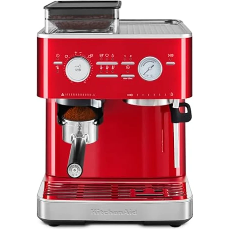 KitchenAid Kaffeehalbautomat 5KES6551 Espressomaschine mit Gratmahlwerk, PID-Temperaturregelung, Edelstahlgehäuse – Bild 4