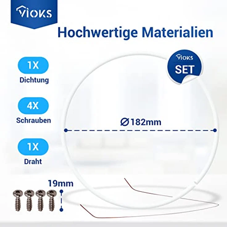 VIOKS Reparatursatz Pumpentopf Dichtung 12005744 für Spülmaschine Bosch/Neff/Pumpentopfdichtung Siemens/Constructa- Ø 182mm Siemens Pumpentopfdichtung/Bosch Silence Plus Ersatzteile bei Fehler E15 – Bild 4