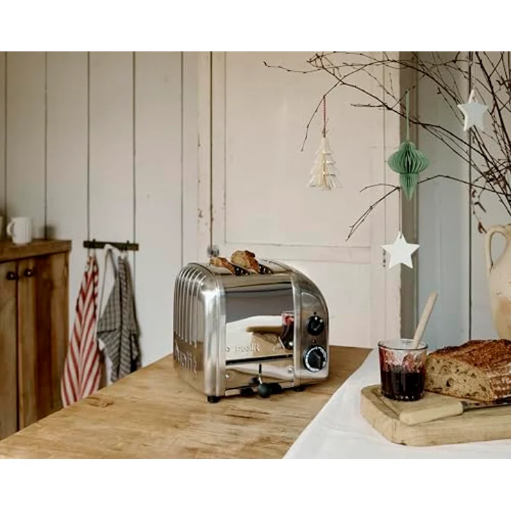 Dualit Classic NewGen 2 27030 2-Schlitz-Toaster, 1200W, Krümelschublade, Warmhaltefunktion, Brotscheibenzentrierung, Aufknusperfunktion, Edelstahl, Aluminium, edelstahl – Bild 9