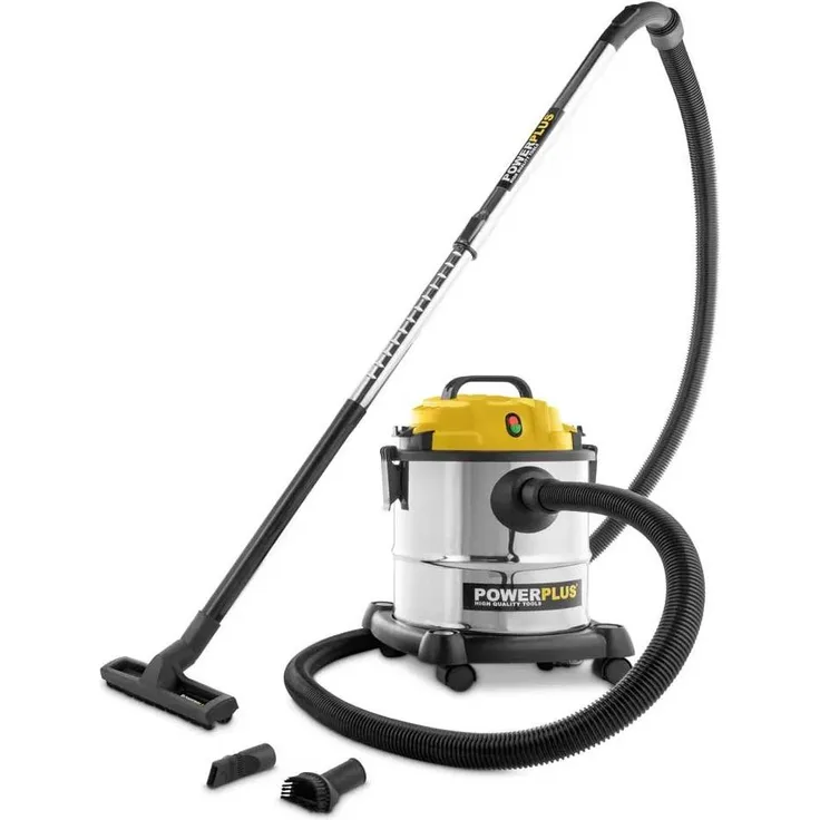 Powerplus Powx3230, 1200W Nass- und Trockensauger mit 20L Auffangbehälter, Blasfunktion, Silber, EU Plug 220V