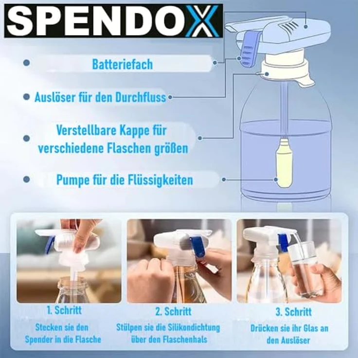 MAVURA SPENDOX Trinkwasserpumpe elektrische Pumpe Wasserspender Getränkespender, weiß – Bild 8