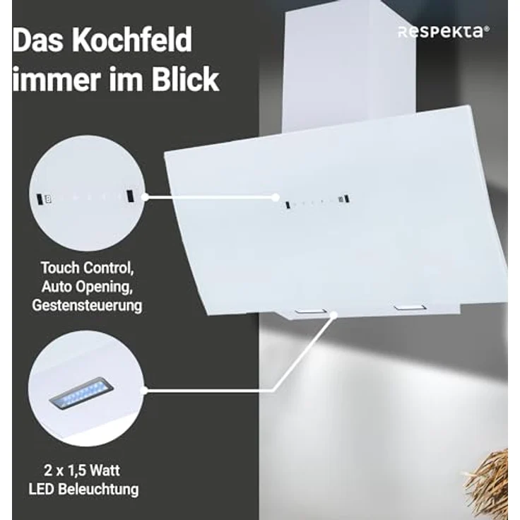 Respekta CH99090WA Kopffreihaube, Wandmontage, weiß – Bild 4