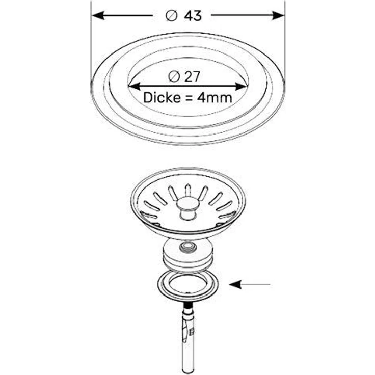 keenberk Universal-Lippendichtung 43 mm Durchmesser, 2er Set für Stopfenventil und Siebkörbchen, Markenqualität aus Deutschland – Bild 2