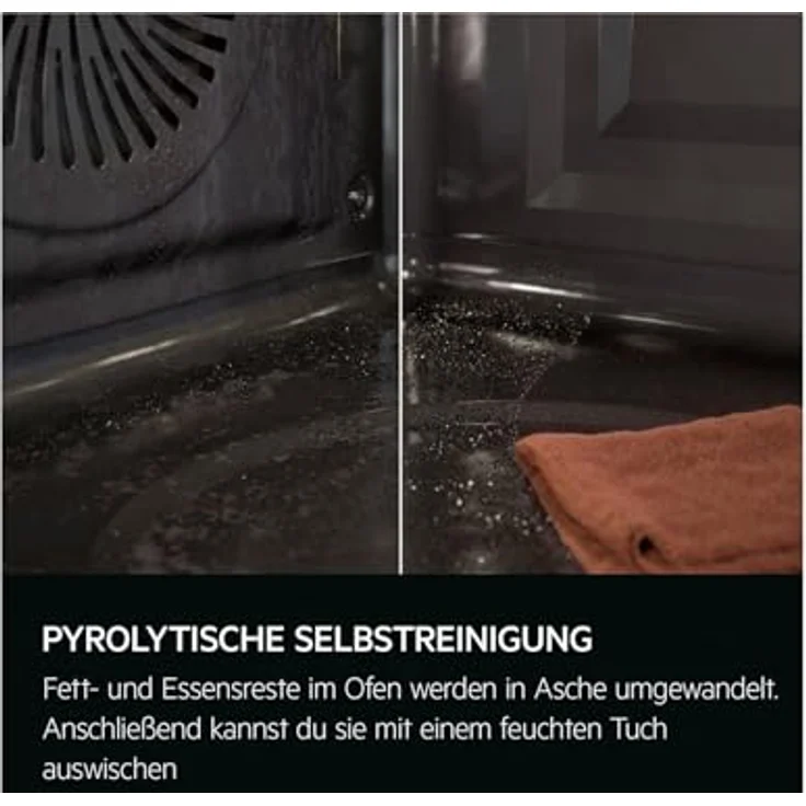 AEG OE7P621AK Pyrolyse Einbauherd Schwarz, 17 Backofenfunktionen, MaxiKlasse, Kerntemperatursensor – Bild 4
