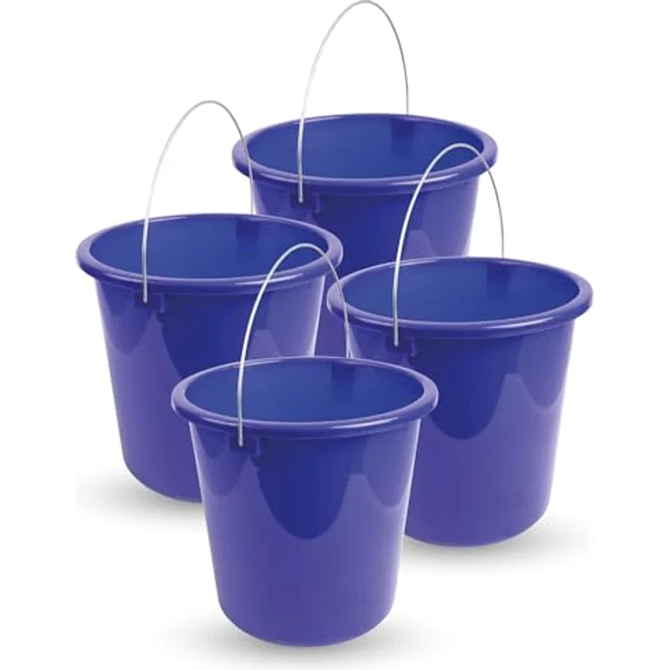 ProHome Putzeimer 10 Liter, stapelbarer Kunststoffeimer mit Metallbügel, BPA-frei, blau, Made in EU – Bild 1