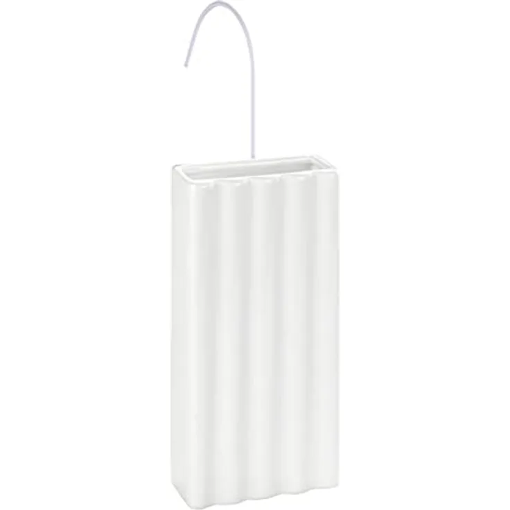 WENKO Keramik Luftbefeuchter Mod. Linien, Weiß, zum Aufhängen an alle Heizungen, flache Form