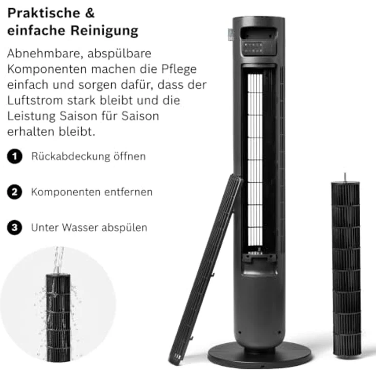 Bosch Home Comfort Tower Fan 6000 EU, Turmventilator mit 12 Geschwindigkeitsstufen und leisen DC-Motor – Bild 6