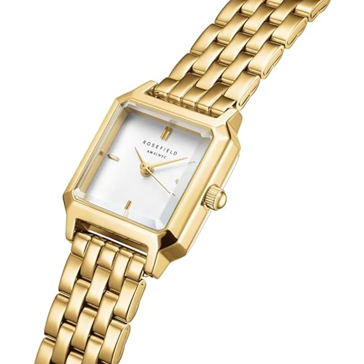 Rosefield Boxelle White Gold, Armbanduhr für Damen, wasserdicht bis 3 ATM, elegantes Design – Bild 3