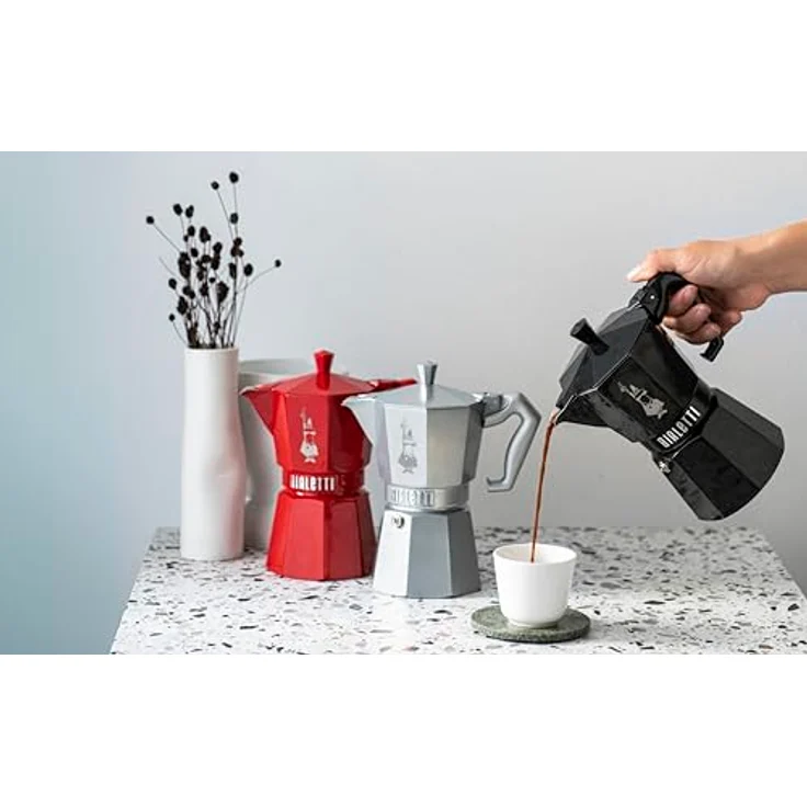 BIALETTI MOKA EXCLUSIVE, Espressokocher aus Aluminium für 6 Tassen, rot – Bild 4