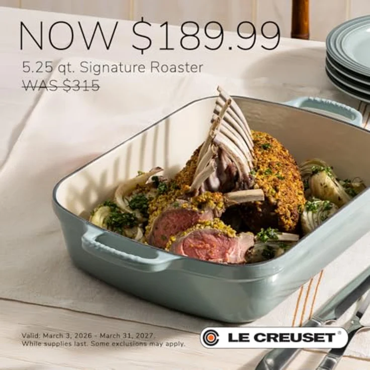 Le Creuset Signature Gusseisen-Bratreine, 33 cm, Rechteckig, Für alle Herdarten und Induktion geeignet, Volumen: 4,9 l, Ofenrot – Bild 8