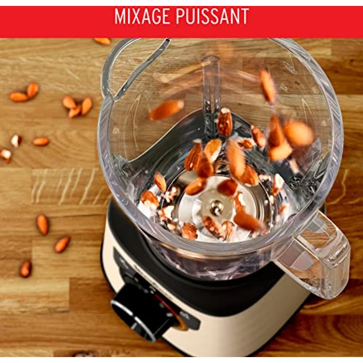 Moulinex PerfectMix LM871A10, Elektrischer Standmixer mit 1200 W, Glasschüssel 1,5 l, Powelix-Klingentechnologie, einfache Reinigung, Schwarz/Gold – Bild 3