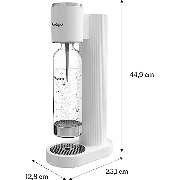 Sodapop Wassersprudler Cooper weiß inkl. 1x PET-Flasche, Stylisch und platzsparend, Höhe 44,8 cm – Bild 2