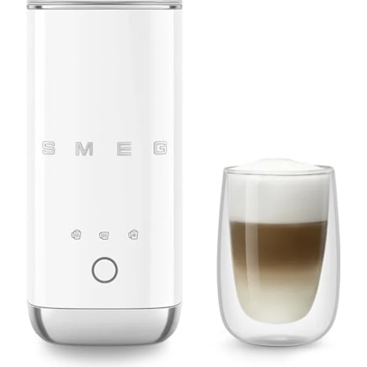 Smeg MFF02WHEU Milchaufschäumer, 50er-Jahre Design, heiße und kalte Milchaufschäum-Funktionen, keramischer Innenraum, automatisches Abschalten, weiß – Bild 9