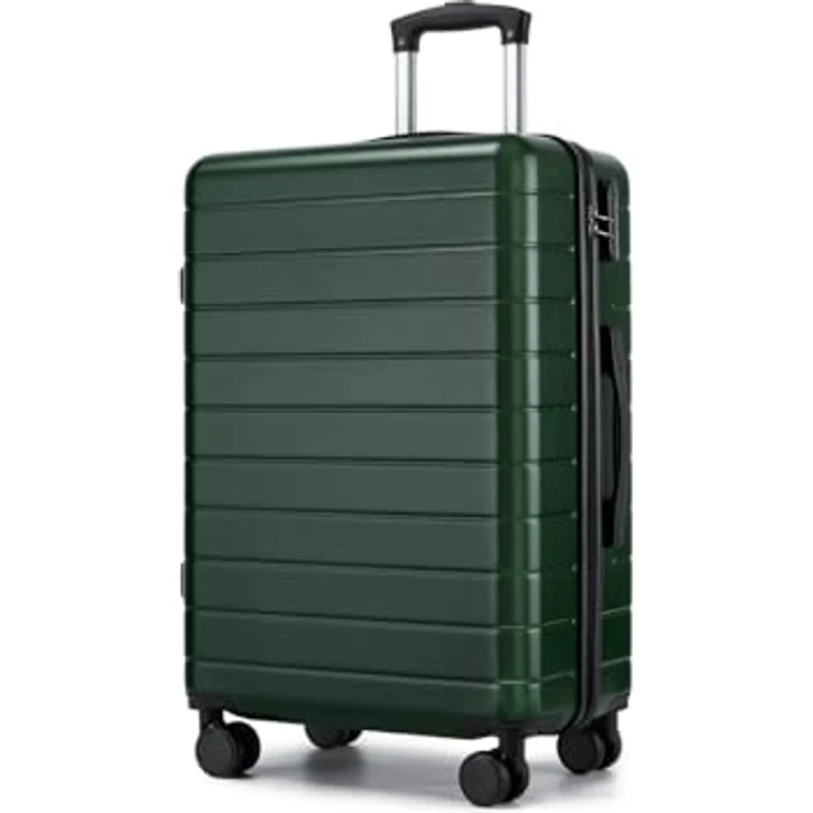 Shavont Mittelgroßer Koffer L, Hartschalenkoffer aus ABS, 4 Leise 360° Doppelrollen, Integriertes Schloss, 58 L, 66x45x26,5 cm, Grün – Bild 1
