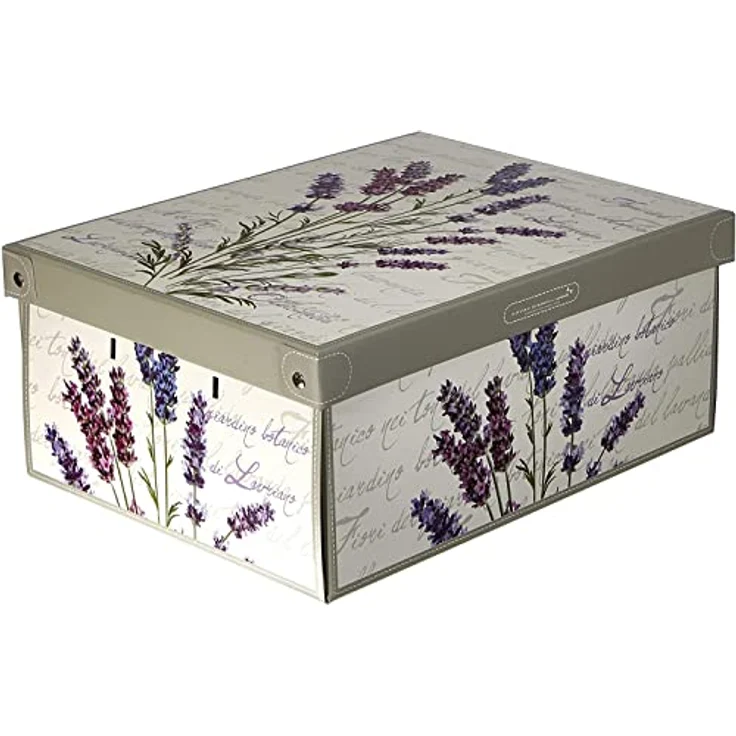 Aufbewahrungsbox mit deckel aus Karton, Geschenk kiste aus pappe, mit deckel 25x35x17,5cm MEHRFARBIG 1 STÜCK DUFTKASTEN LAVENDEL KLEIN, Stapelbox aus Pappe, box mit griffen – Bild 1