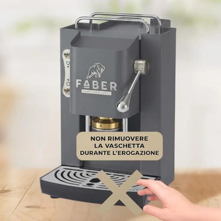 Faber Coffee Machines Pro Deluxe 3.0 Chrom Kaffeepadmaschine, kompatibel mit 44 mm ESE-Pads, Wassertank aus Glas, magnetisch abnehmbare Brühgruppe und Auslauf – Bild 9