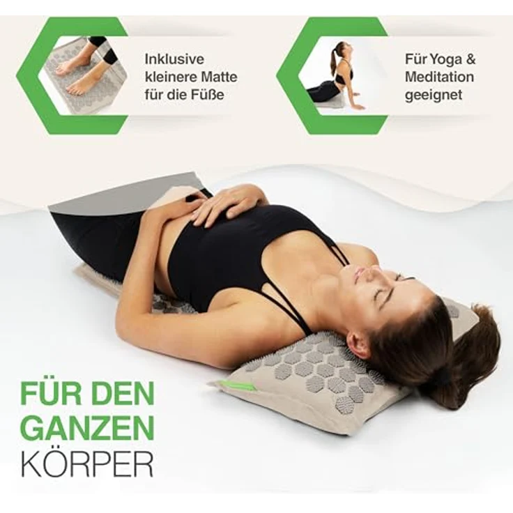BACKLAxx® Akupressurmatte "Magnum" (5teilig, Halbleinen, Kokosfasern, Naturkautschuk) – Bild 4