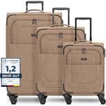 REDOLZ Koffer-Set 3-teilig für Damen & Herren | leichte & stabile Reise-Trolleys, hochwertiges Softcase, 4 Doppelrollen & TSA-Schloss |erweiterbar mit Dehnfalten (Essentials 12)